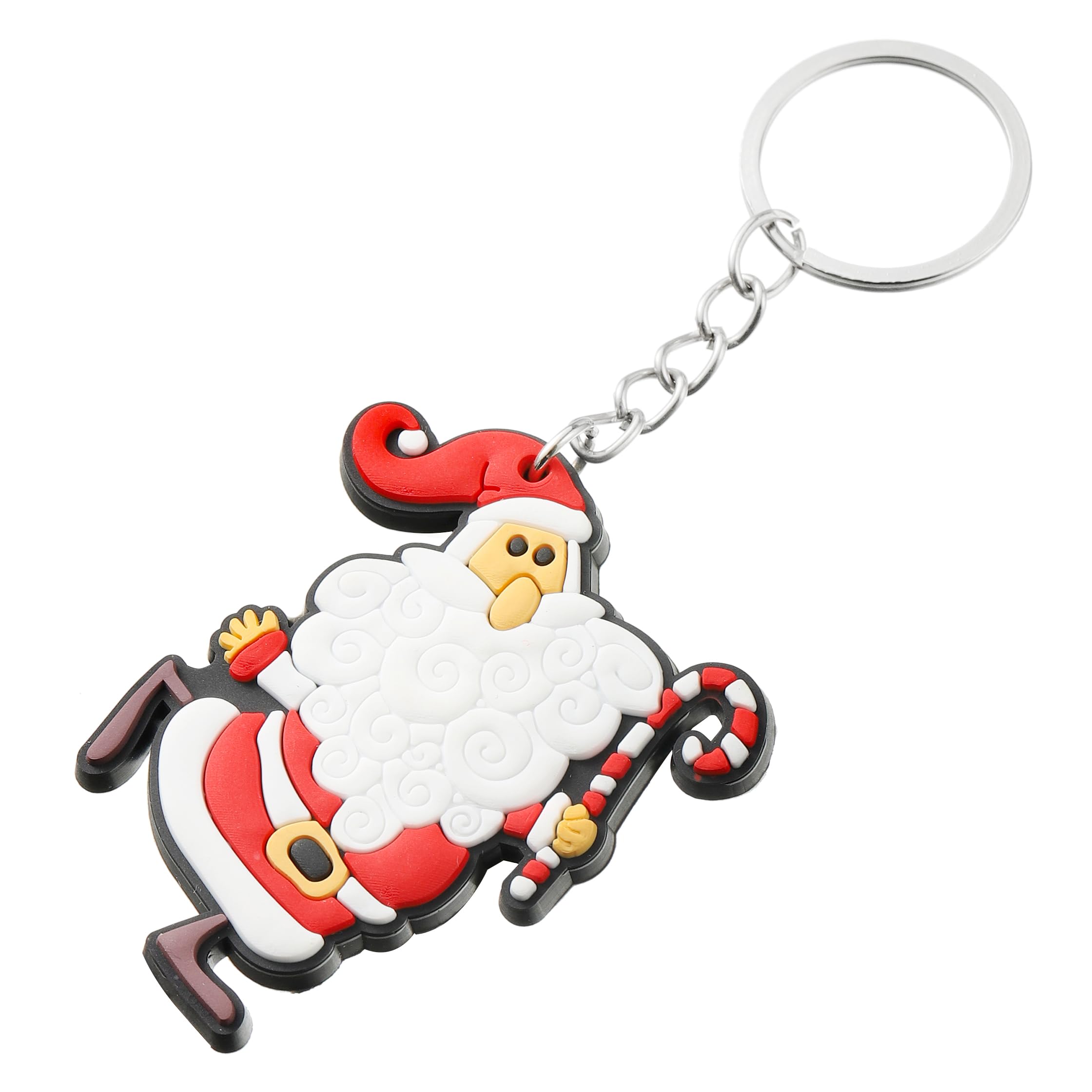 Komonee Christmas Santa Xmas Cane Key Ring Xmas Stocking Filler Keychain Secret Santa Gift Key Chain (KR-X11)