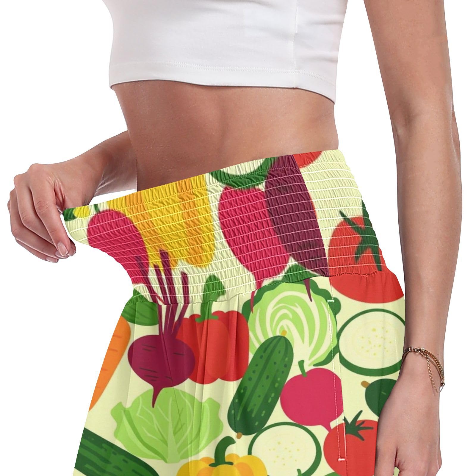 Veggie Garden damskie spodnie palazzos elastyczna talia No Dig Casual Pants
