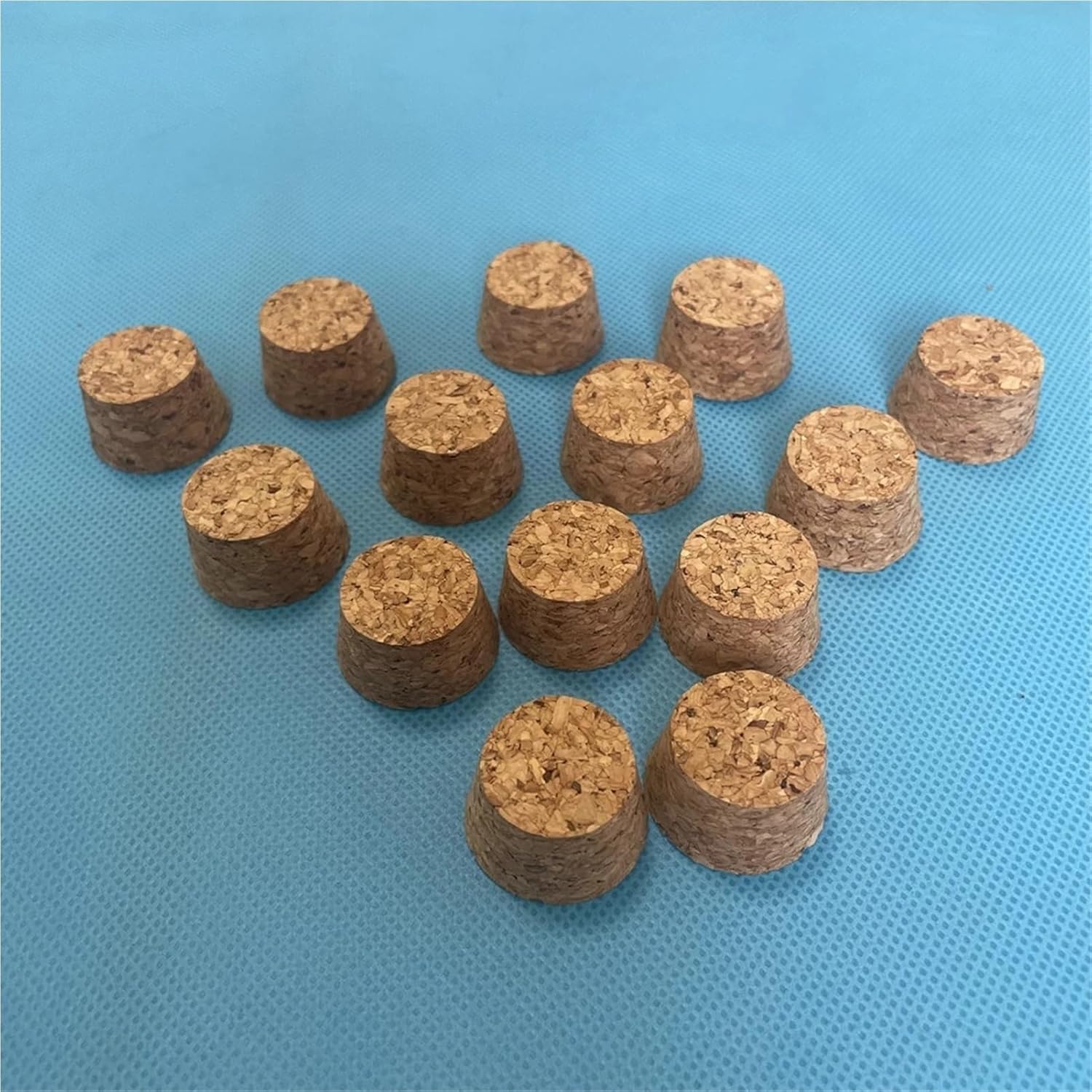 20 Pcs Top Diameter 18mm to 54mm Wooden Cork Lab Test Tube Plug Essential Oil Pudding Small Glass Bottle Stopper Lid Customized (43x33x35mm)