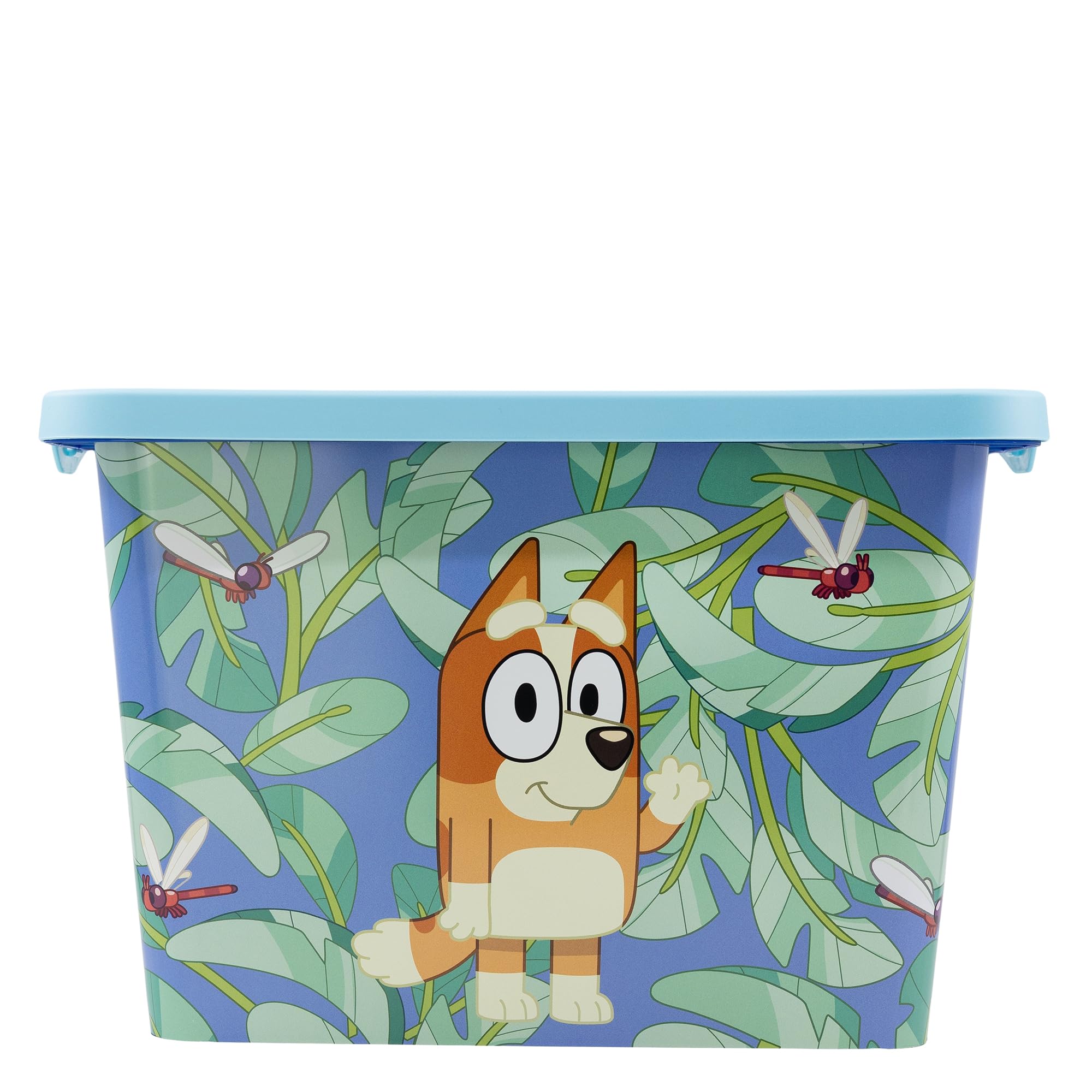 Stor Bluey - Contenitore con coperchio con chiusura a scatto, per bambini, camera da letto, sala giochi, giocattoli, senza BPA, 13 litri (23 litri