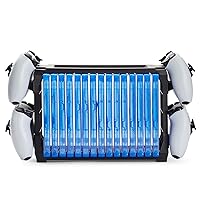 Vista 4 de ionX Video Game Storage Stand for Blu-Ray and Game Cases, Fits 4 Controllers, Holds 15 Cases (Black)