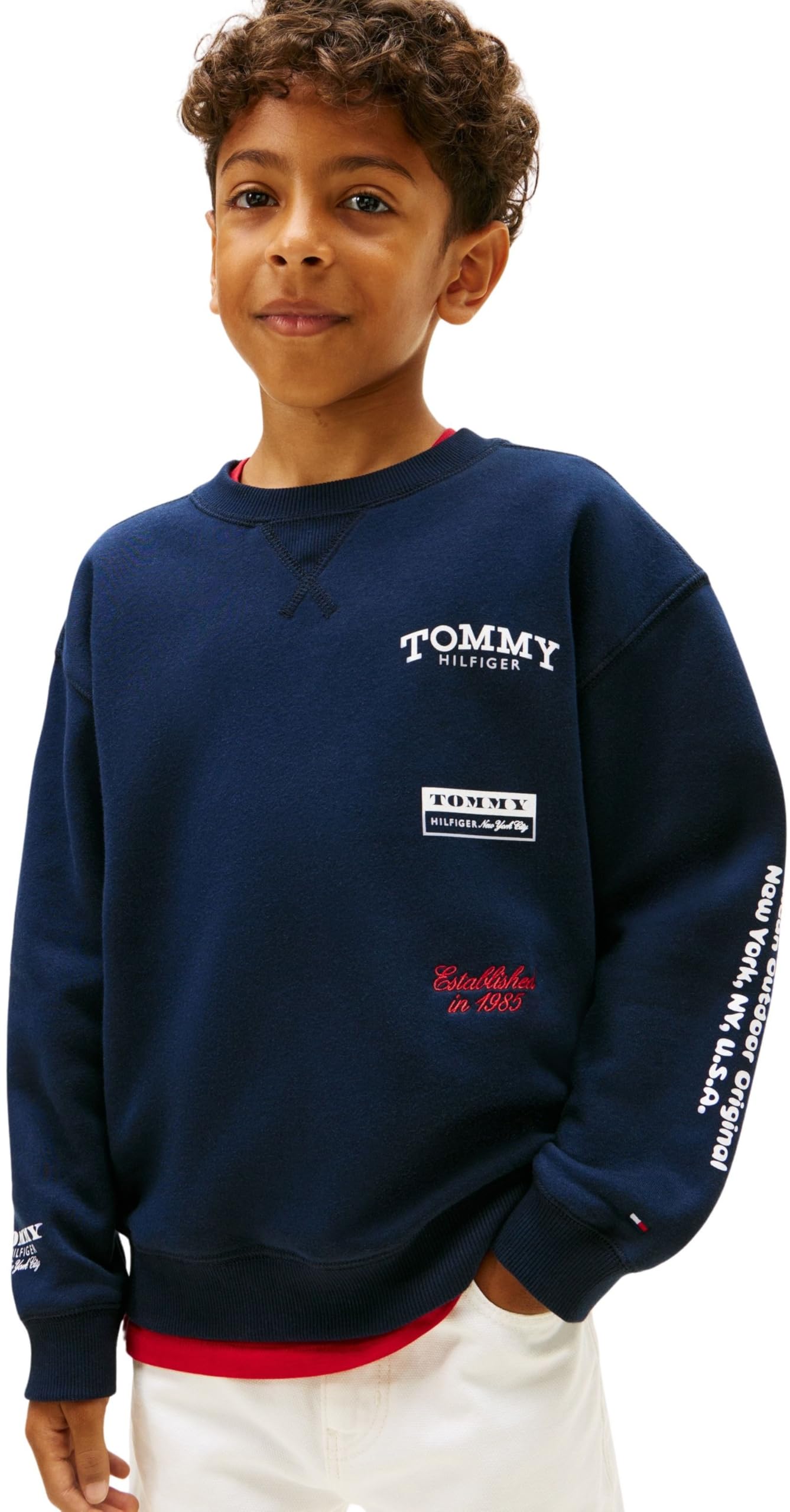 Tommy Hilfiger Jungen Multi Print C-nk Sweatshirt Kb0kb10031 Pullover-Sweatshirt (1er Pack)