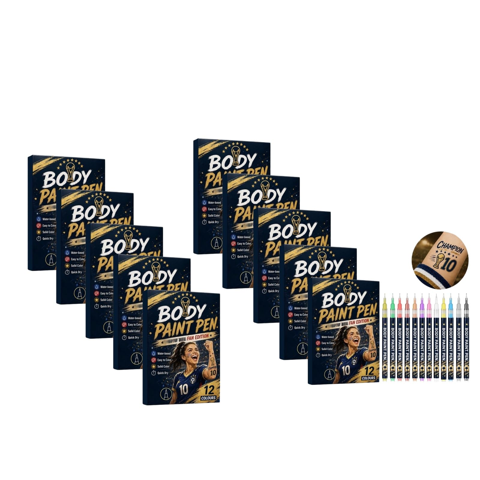 Penne pittura per la pelle ad asciugatura rapida, per il viso dipinto, 12 colori, matite trucco artistico pigmento solido facile da colorare, per Halloween, Natale, carnevale, serate a tema