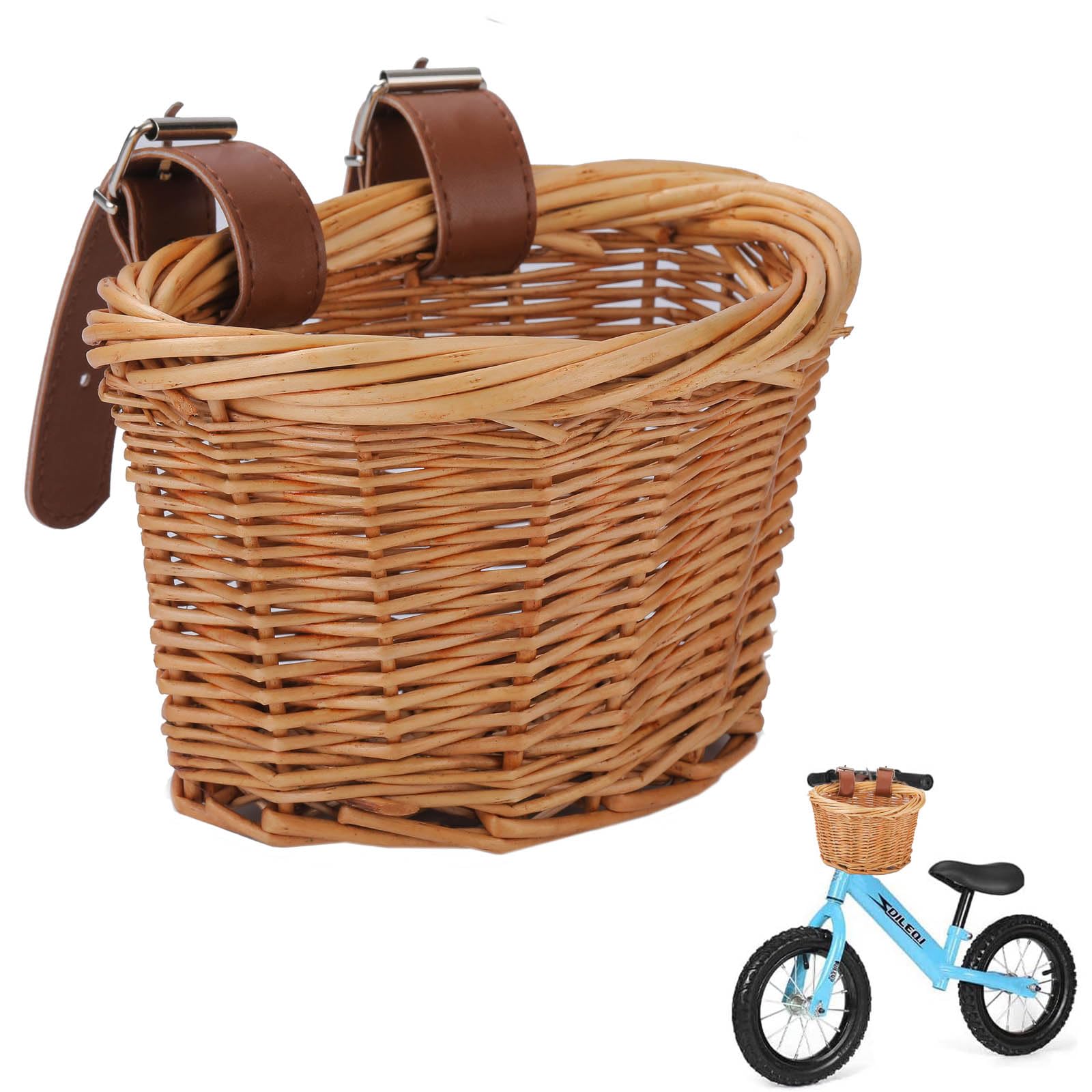 MEGHNA Panier de Vélo Avant en Osier Fait à la Main Panier de Guidon Rétro