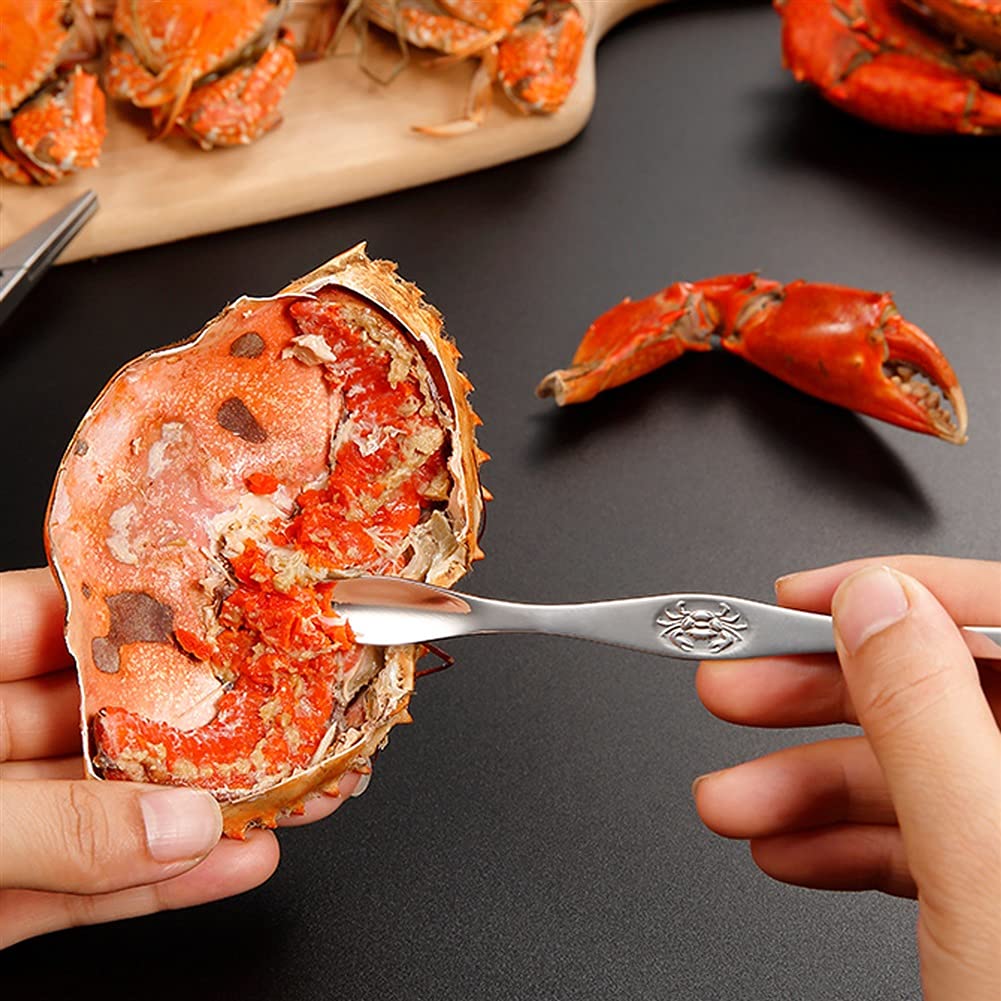 Cracker di Frutti di Mare Utensili per Frutti di Mare in Acciaio Inossidabile in 3 Pezzi Biscotti di Pesce e forchetta per Frutti di Mare con Set di Plettri Cracker di Pesce per Uso Domestico Coda c