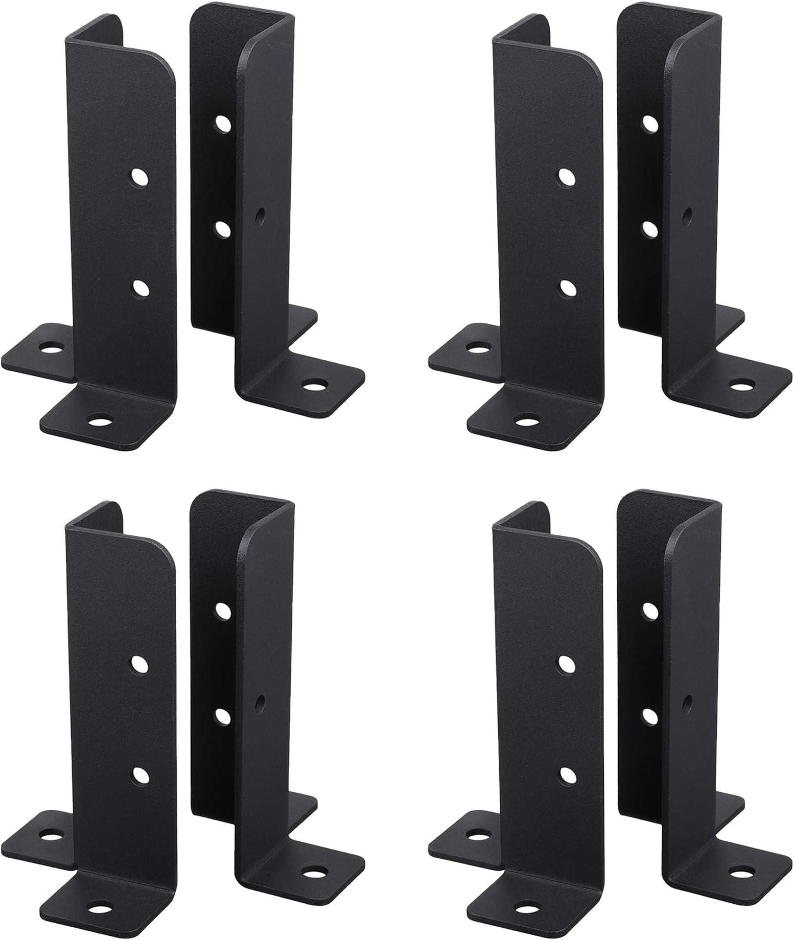 Wpbhk 8Pcs Adjustable Deck Post Anchor Base Brackets Fit 1.5x1.5,2x2,2x4,4x4 Post,Heavy Duty Reversible Wood Fence Post Base Brackets kit for Pergola Railing Mailbox