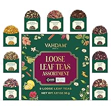 VAHDAM Top 9 Exotic Loose Leaf Herbal Tea Sampler (18+ cups) | Floral &amp; Fruity Blends with Delicious Taste | Hot &amp; Iced | Perfect for Gifting &amp; Regular Consumption