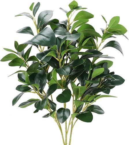 3Pcs Artificial Greenery Stems 32.3'' Long Stem Artificial Green Leaves | Silk Greenery Stems Arrangement Plants for Floor Vase Garden Office Home Decor Wedding Table Centerpiece