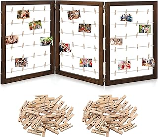 Geelin Photo Display Board with Clips Farmhouse Graduation Picture Displ...