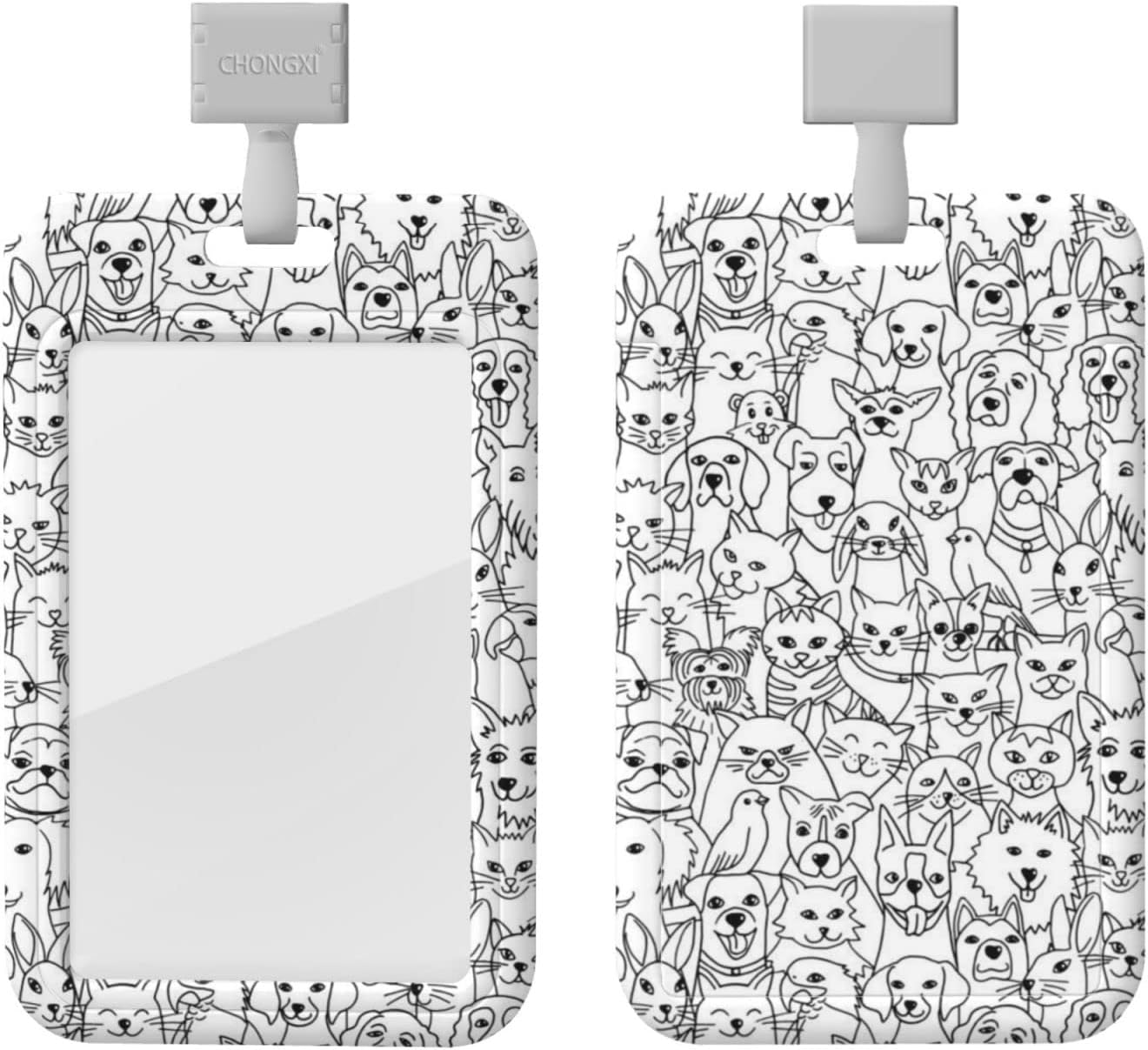 ID Badge Holders,Pet with Lanyard Multi ID Holder with