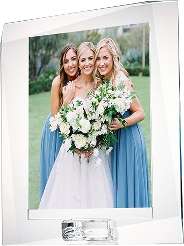 Marco de fotos de cristal de 5 x 7 pulgadas con caja de regalo decorativo para regalos de boda en el hogar