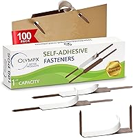 Olympx 100 Pack Premium Prong Paper Fastener Bases, 2-Inch Capacity, 2.75" Centers - Durable USA-Made Steel for Secure File Folders