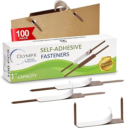 OLYMPX 100 bases de sujeción de papel autoadhesivas de alta calidad de 1 pulgada, centro de 2.75 pulgadas para accesorios de carpetas de archivos de