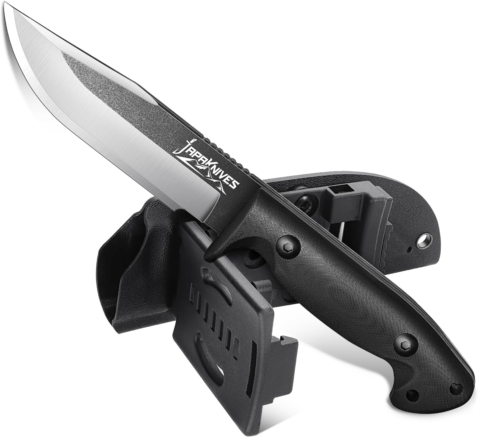 Purple Dragon Survival Messer Outdoor, Scharfe Feststehende Klinge aus D2 Stahl, Full Tang