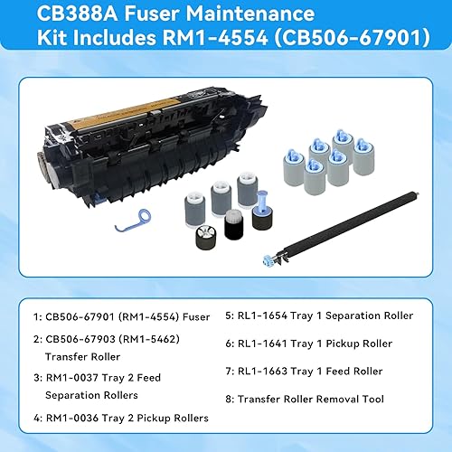 Miniatura 3 de Print CB388A-MK-DLX-APCB388A Kit de mantenimiento para impresora láser P4014  P4015  P4515 incluye fusor RM1-4554 (CB506-67901) (110V)