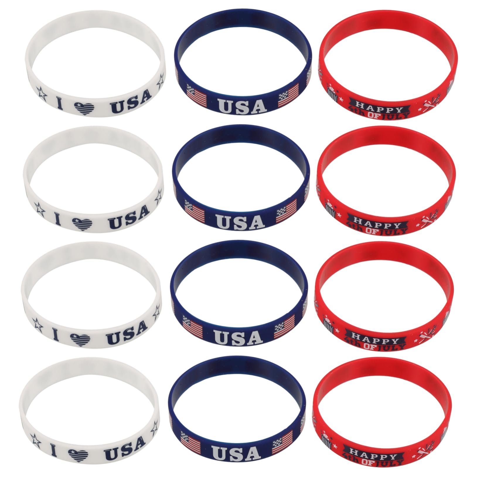DOITOOL Braccialetti Silicone Per Usa Accessori Patriottici Leggeri Per Celebrazioni