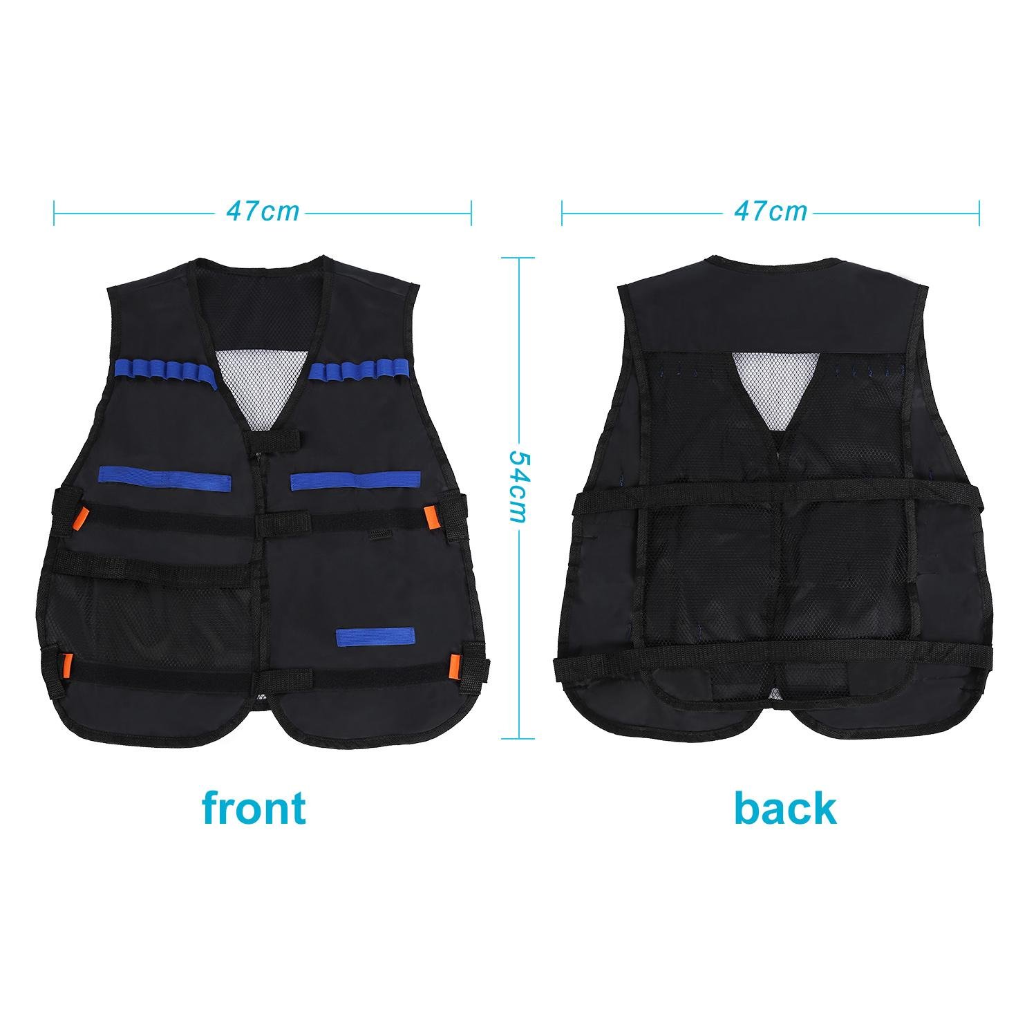 Chaleco táctico Chaleco táctico ajustable para con 12 accesorios para pistola de dardos