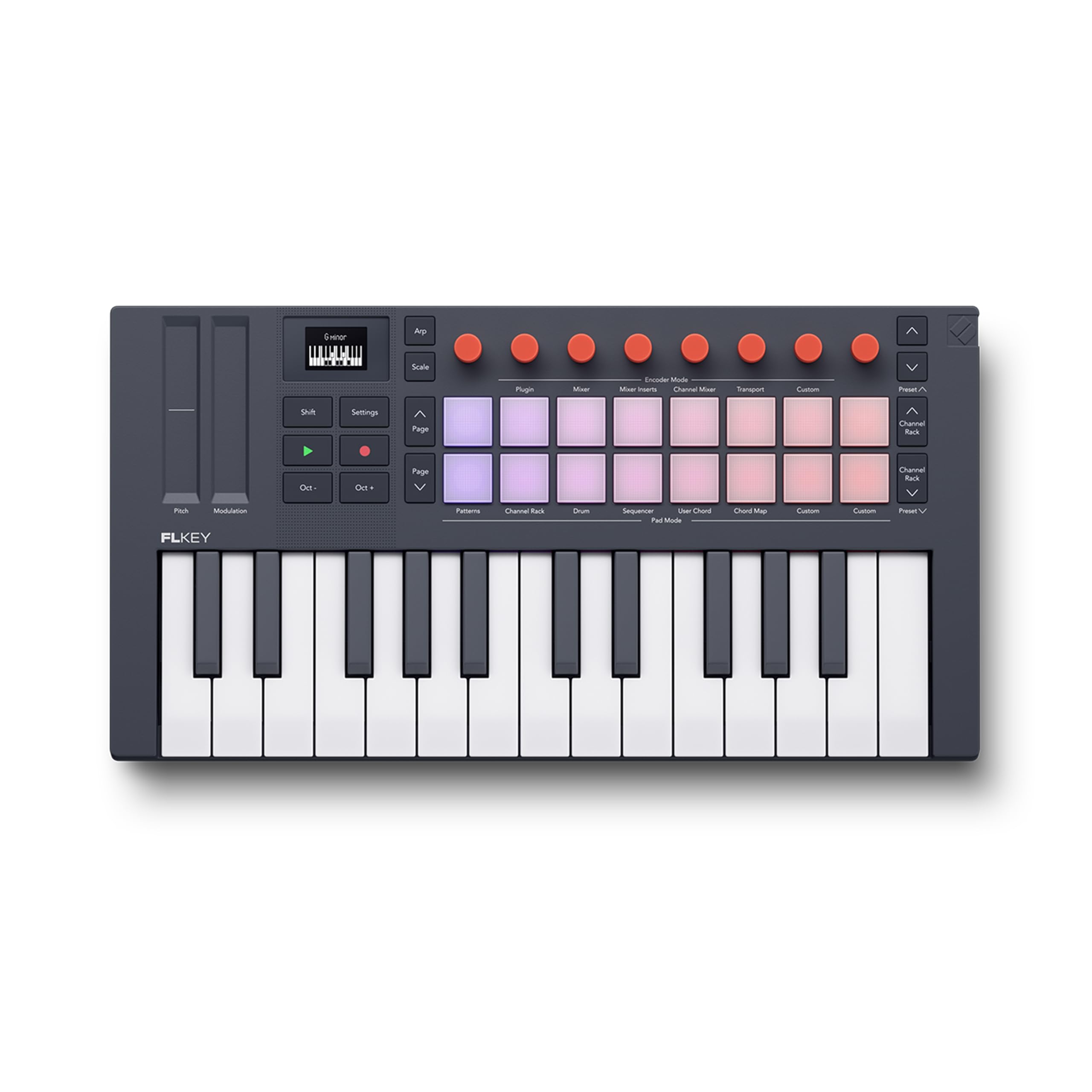 Novation FLkey 2 Mini 25 clavier USB MIDI pour FL Studio, pads rythmiques, arpégiateur