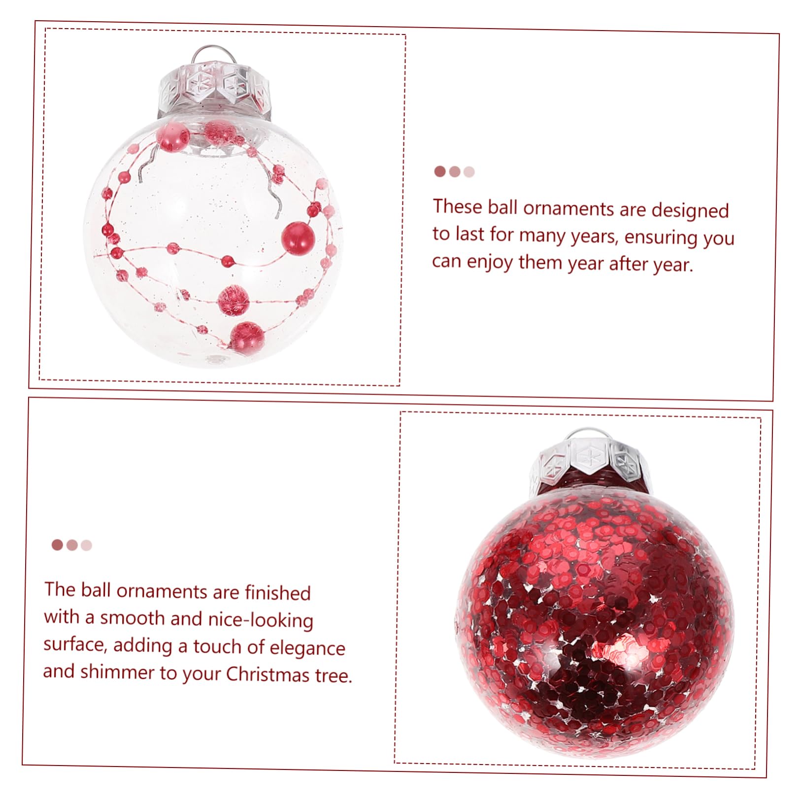 ORFOFE 30stücke Weihnachtsbaum-hängekugeln Weihnachtsdekor Ballornamente Weihnachtsbaumkugeln Hängende Dekorationen Für Weihnachtsfeiern