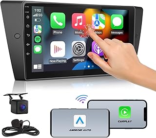 Eonon Apple CarPlay & Android Auto Car Stereo Receiver, Android 10.0 Car Stereo Ultra-Thin 2+32GB Car Radio, Compatible with 2005-2011 BMW 3 Series E90 E91 E92 E93, Built-in DSP, Bluetooth 5.0, 9 Inch-Q65SE