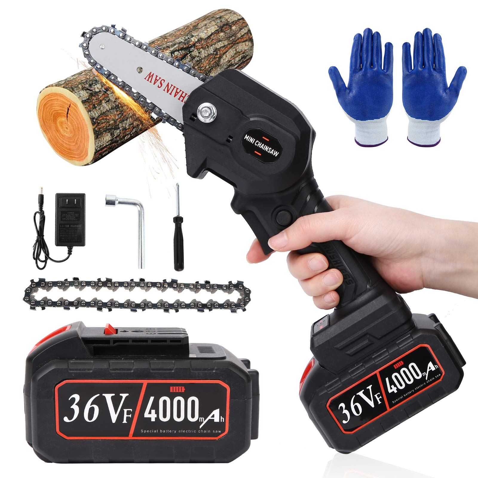 Buy Gigilli 36VF Brushless Mini Chainsaw with Safety Lock, 4Inch