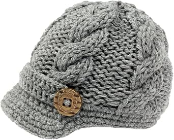 Baby Boys Crochet Knit Newsboy Cap Photography Brim Buttons Hat