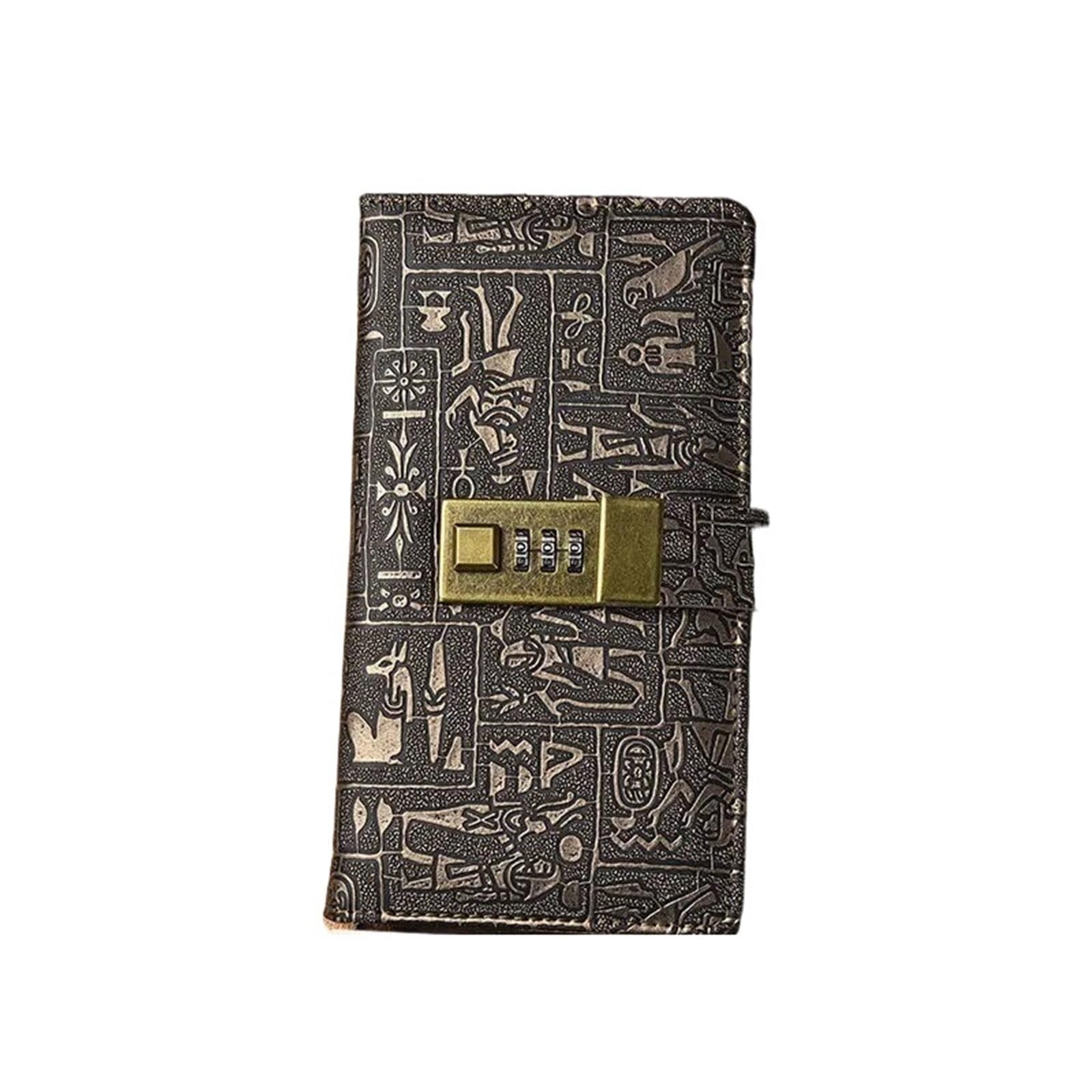 Vintage-Reisenotizbuch aus Leder A6/A5/B5 Vintage Notebook Mit Schloss Retro Leder Tagebuch Journal Skizzenbuch Schreibwaren Schule Büro Notizbuch(A6)