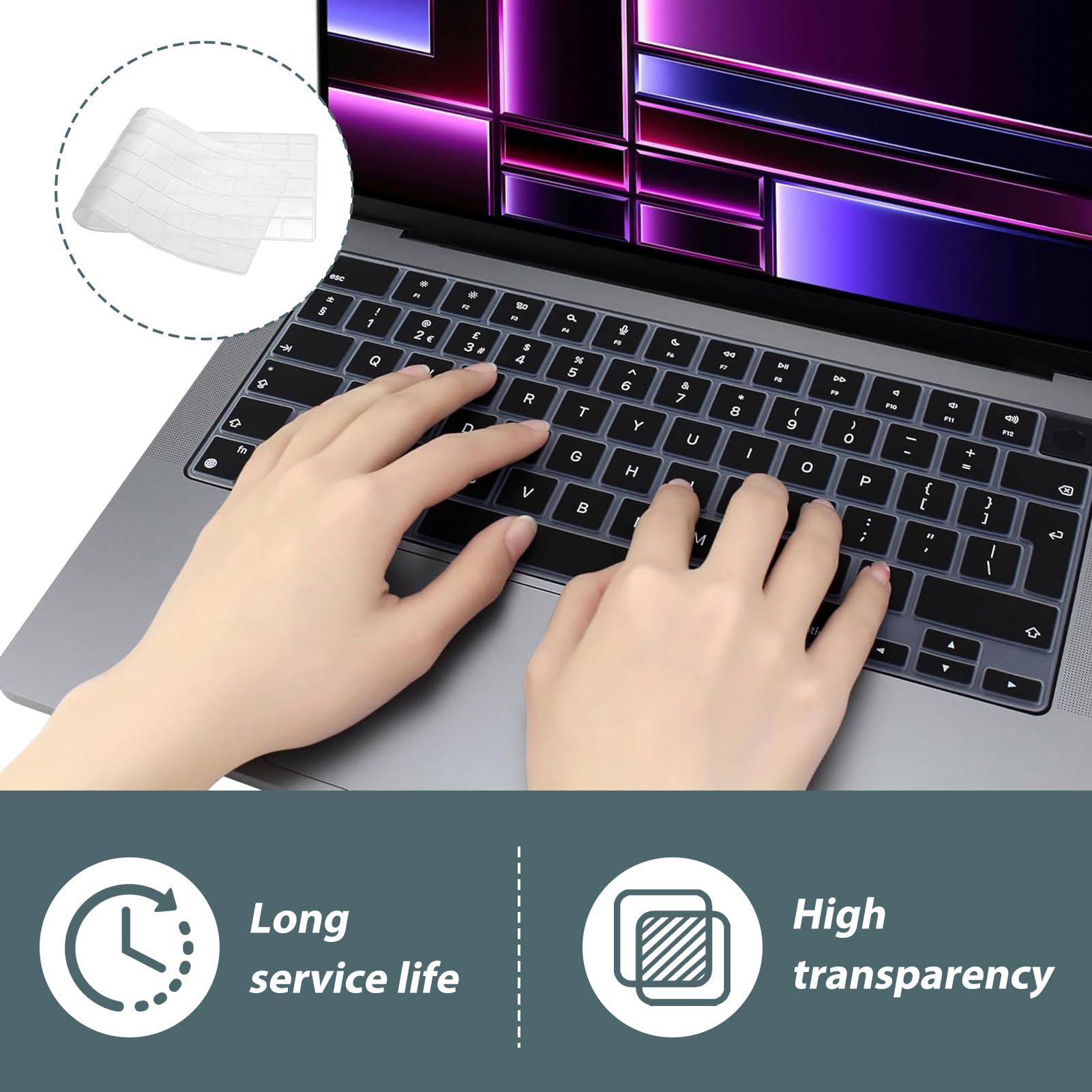 Copritastiera TPU Per MacBook Air/Pro 13-15" | Layout EU Impermeabile - Foto 9