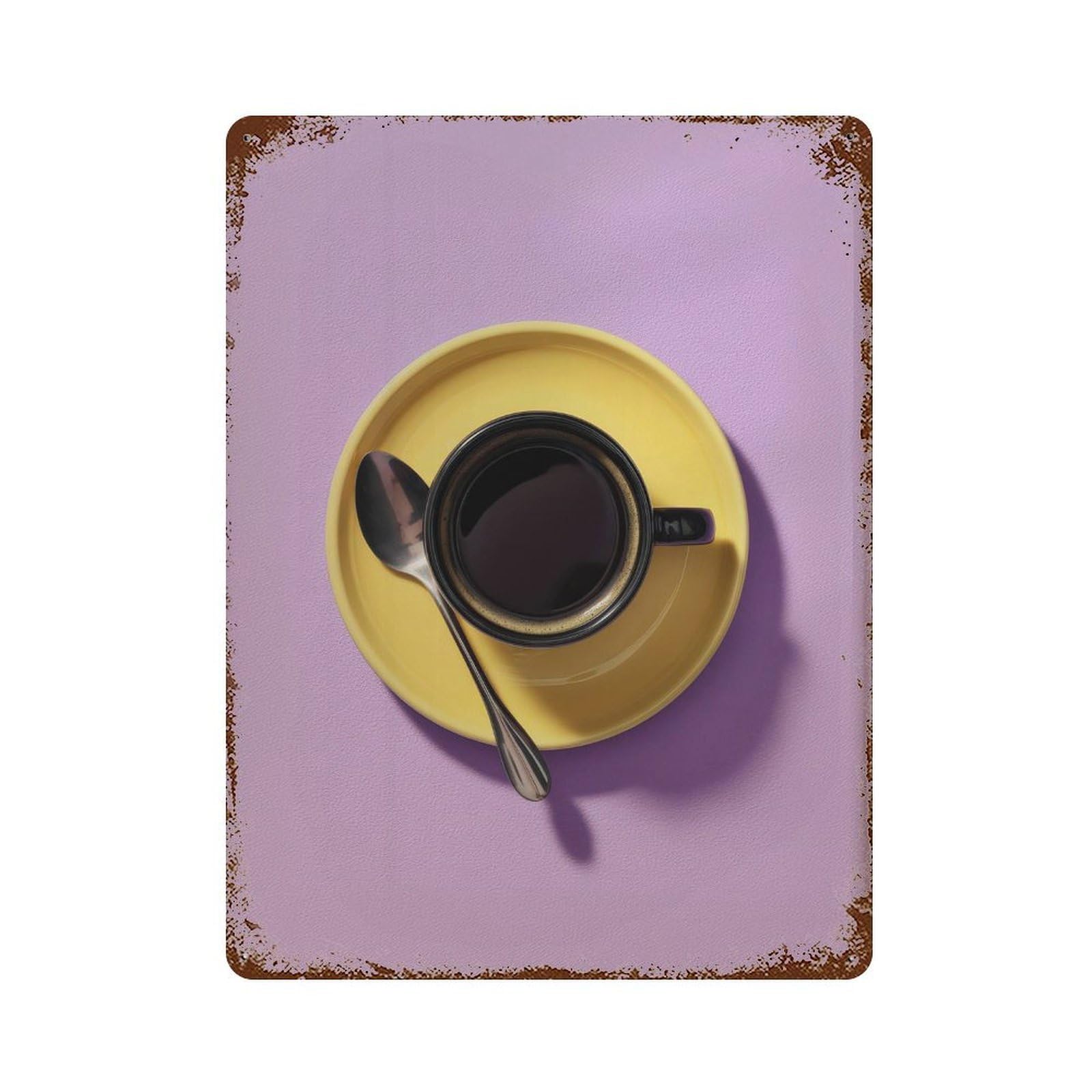 xiaoxiaoshen Yellow Coffee Cup1 Wall Decor Art Metal Tin Poster Modern Home Decor Art Home Bar Shop Decorations Vintage Sign 40x30cm
