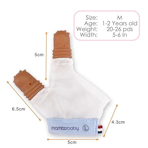 Miniatura 7 de Tope de succión de pulgar para niños de 2 a 3 años de edad, protector de dedos de silicona para chupar el pulgar con malla transpirable, kit de