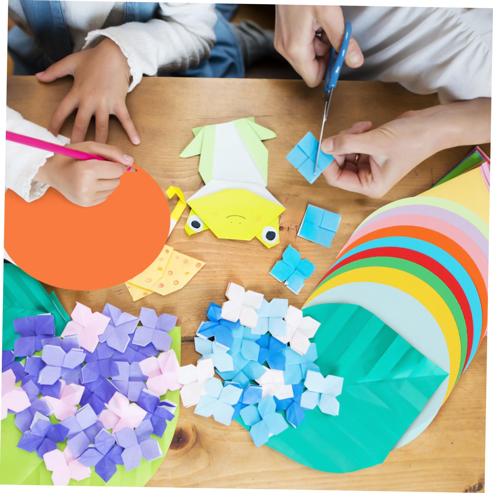 500 Blatt Rundes Origamipapier aus Verdicktem Papier Dekoratives Bastelpapier in Pastellfarben Leicht zu Falten für Kinder und Bastelprojekte