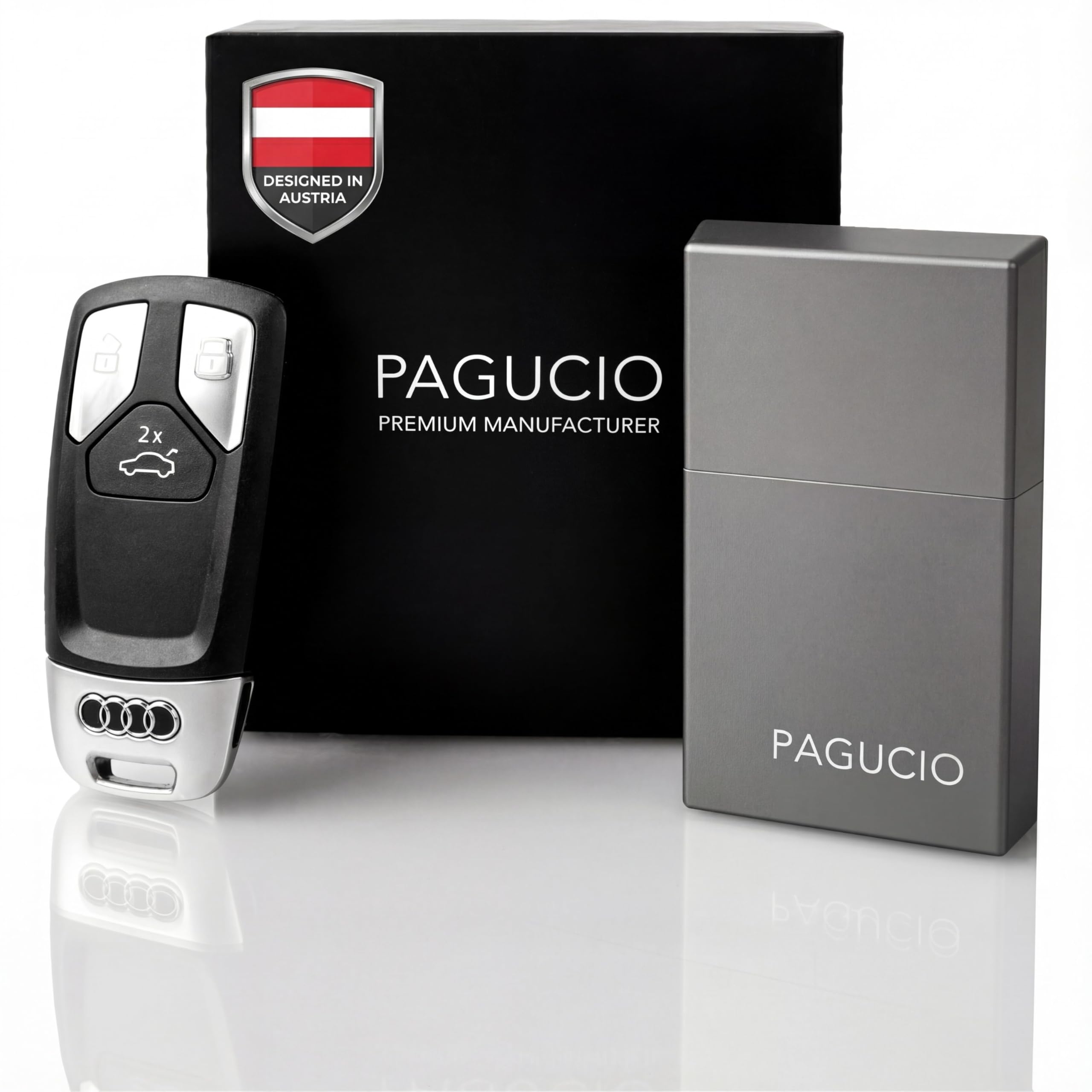 PAGUCIO® Keyless-Go-Schutz Autoschlüssel Box - Aluminium Autoschlüssel Etui für zuverlässigen Diebstahlschutz - Funkdichte Schlüssel Schutzhülle, Schlüsselbox