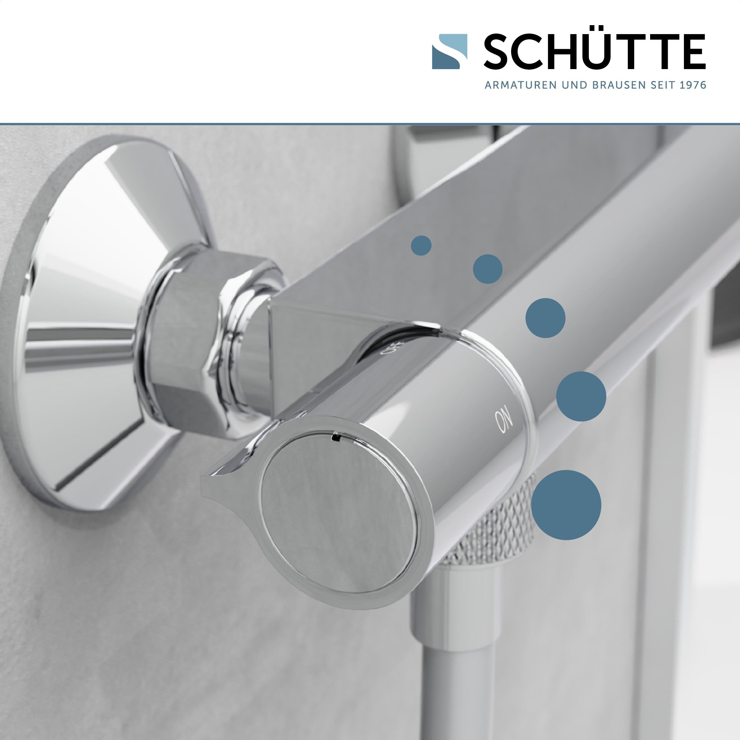 SCHÜTTE 52445 VICO Duscharmatur mit Sicherheitssperre, Thermostat Brausemischer/Mischbatterie, Chrom