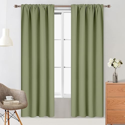 Miniatura 1 de Yakamok - Cortinas opacas con aislamiento térmico y hueco para la barra, dos paneles de cortinas para oscurecer la habitación