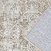 TOPICK Fußmatte Waschbar 60x90cm Braun Kurzflor Türmatte Vintage Innenbereich Faltbar Dünner Teppich Retro Distressed Multi Blumendruck Land Boho rutschfest Küche Schlafzimmer