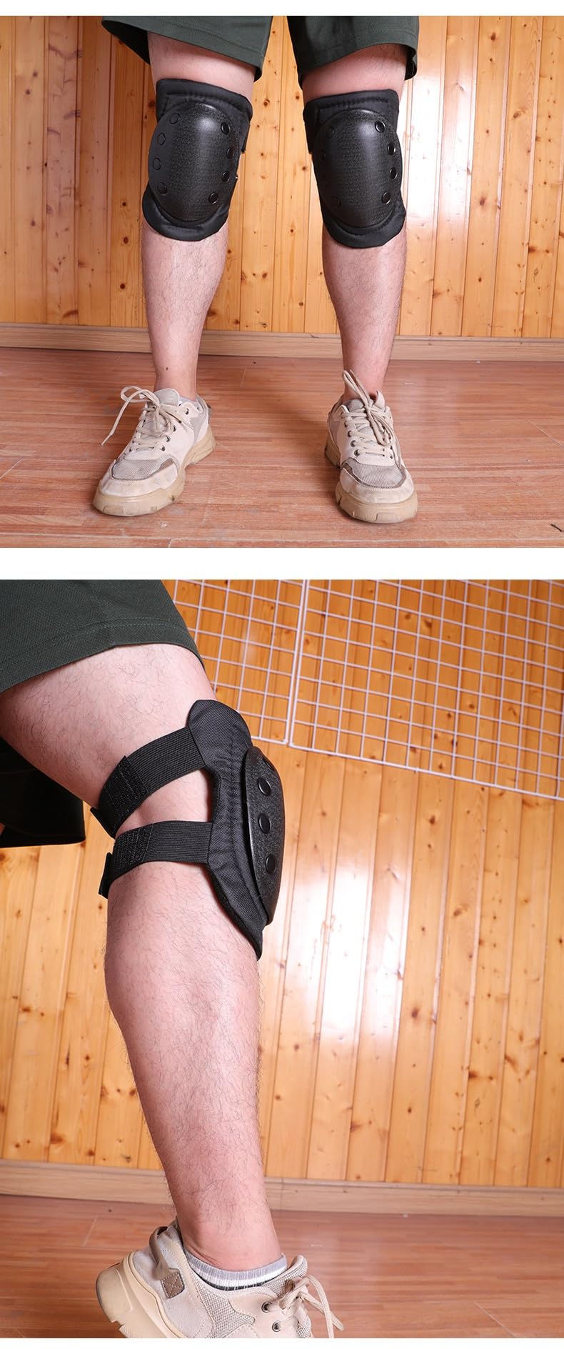 Set Di 2 Ginocchiere E Gomitiere Tattiche, Equipaggiamento Protettivo In Nylon TPU Con Cinghie Regolabili Gancio Anello Schiuma For Ciclismo Ed Escursionismo