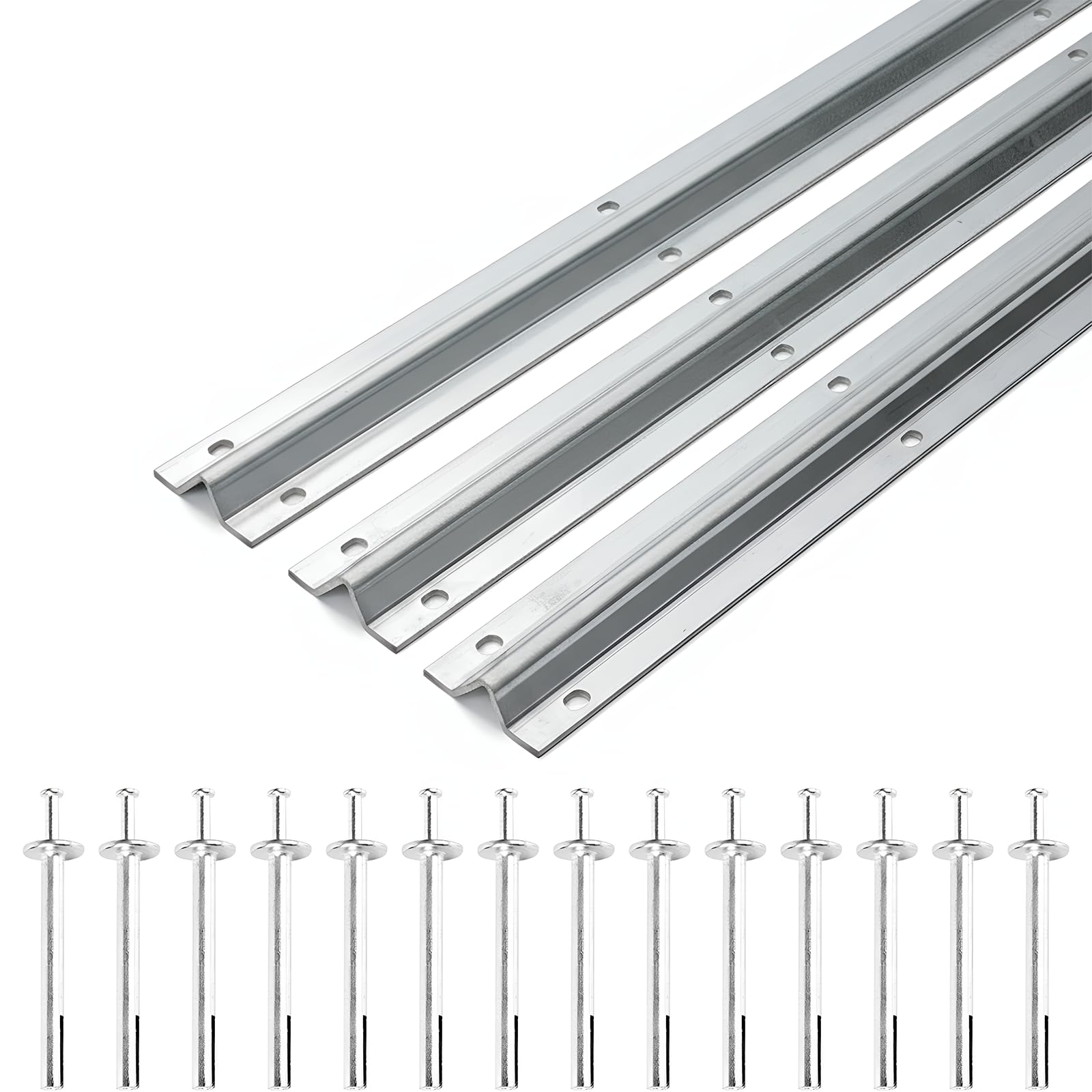 Robuste, umgekehrte V-Schiene (12 m x 3), für 2,5 cm Außendurchmesser-V-Nut-Rollen für Schiebetorsysteme, inklusive Hammerantrieb in Ankern für Schiebetüren und rollendes Einfahrtstor, 3,6 m