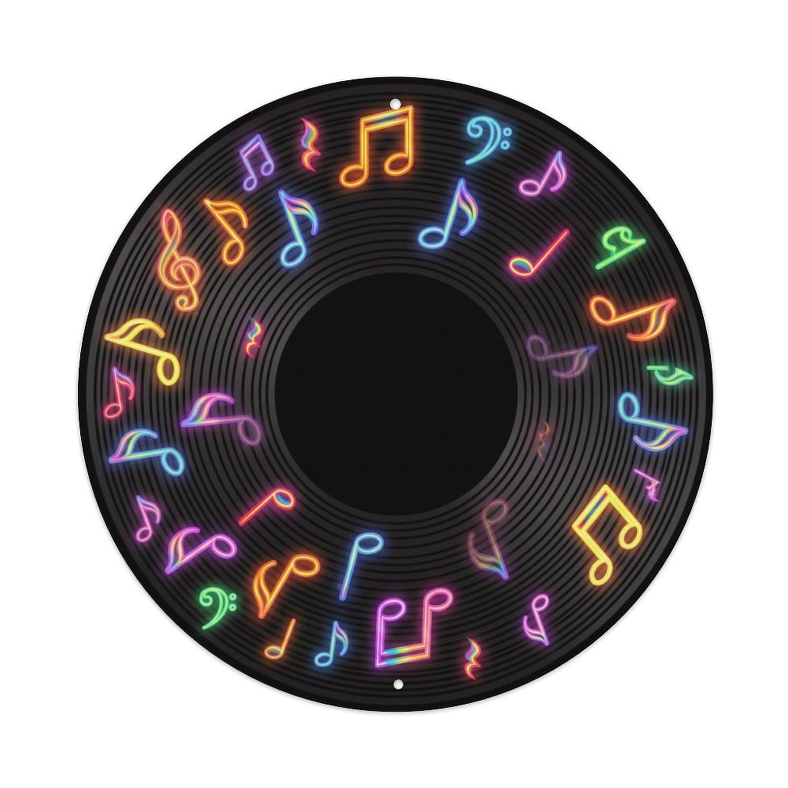 Colorful Music Vinyl Records Diminish Rainbow Lessen Metal Tin Sign