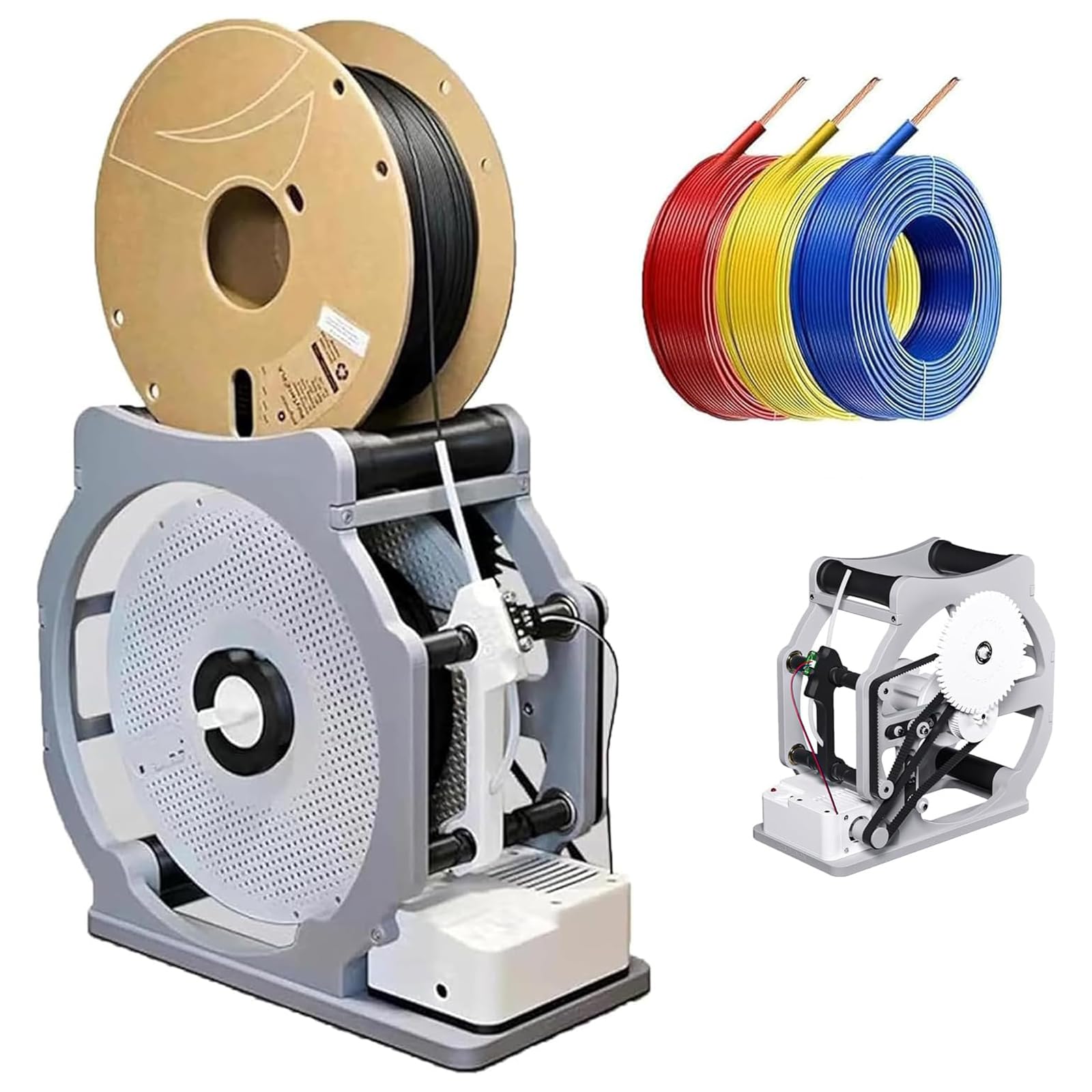 3D Industrial Filament Respooler Spool Winder, Electric Spool Rewinder, Smart Start Stop, Adjustable Speed & Tension, Wrap Neatly Without Tangling, Low-Noise Motor for 3D Printing Materials