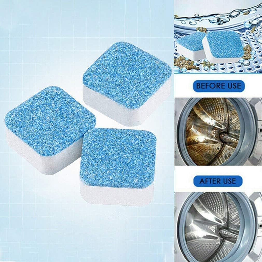 Effervescent Tablet Washer Cleaner,Solid Washing Machine Cleaner,Deep Cleaning Remover with Triple Decontamination for Bath Room Kitchen (12pcs)