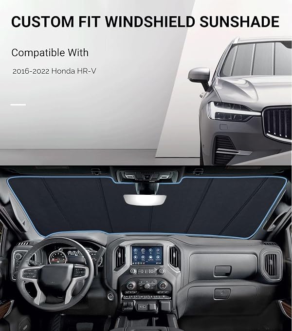 Pigenius Windshield Sunshade for Honda HR-V 2016-2022, Premium Grey Leather Finish by Pigenius - Image 2