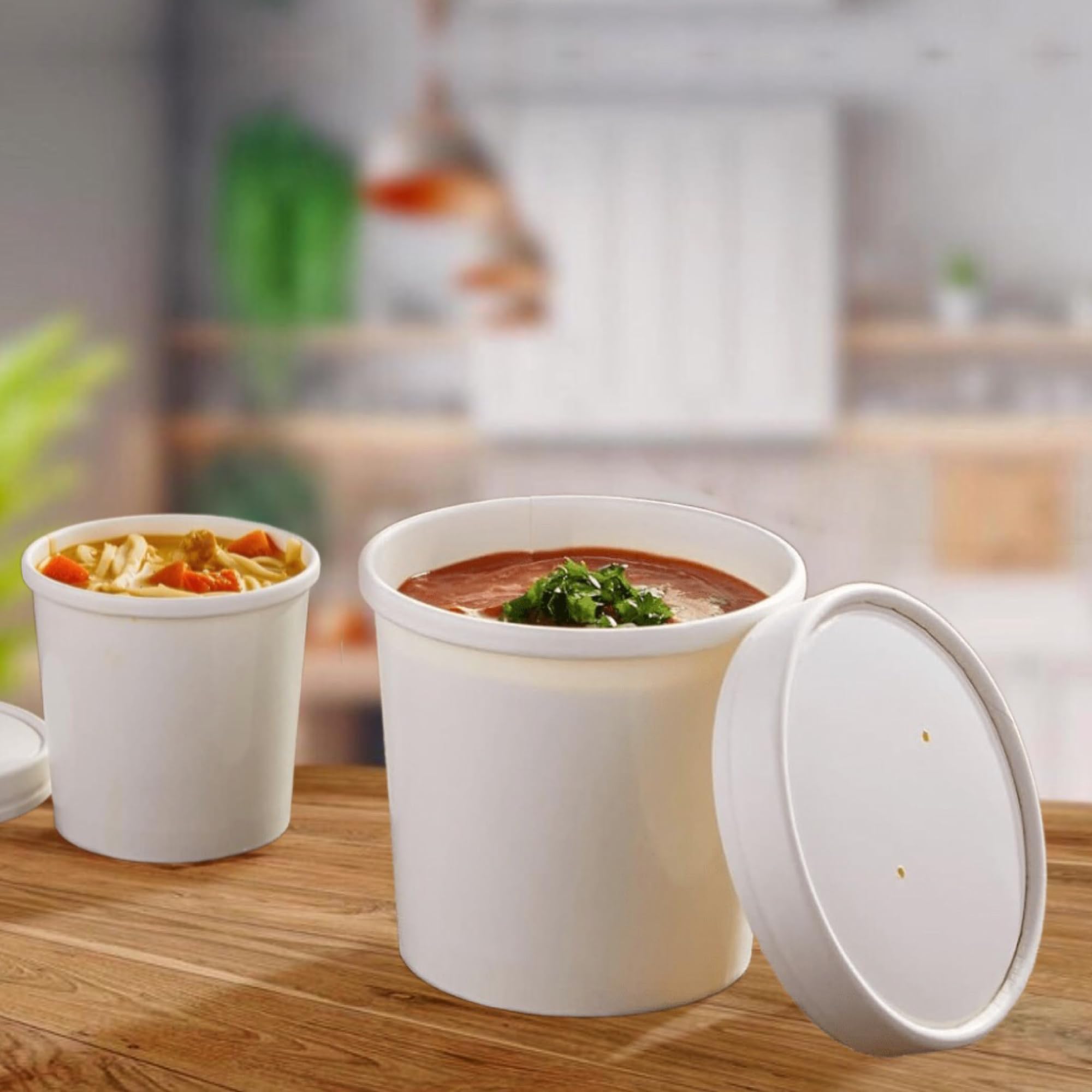 Chef Royale White 10X 16Oz Deli Containers With Leak-Proof Lids For Soup, Gravy, Hot Curry, And Fish & Chips Sauce - Takeaway Containers (10, 16Oz)