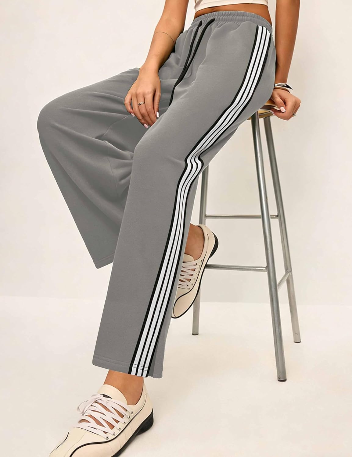Lumister Women's High Waist Wide-Leg Track Pants with Pockets - Lightweight Quick-Dry Athletic Joggers for Comfort & Style