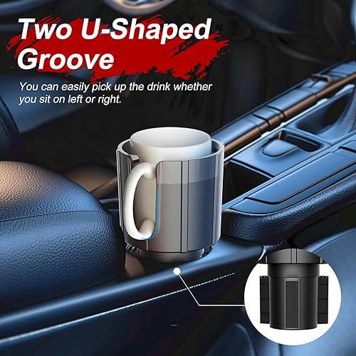 Miniatura 5 de CYEVA - Expansor de portavasos para automóvil, adaptador expansor de portavasos de automóvil con base ajustable compatible con Hydro Flask, Yeti,