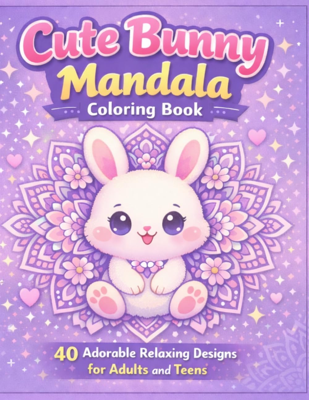 Cute Bunny Mandala Coloring Book: 40 Adorable Relaxing Bunny Mandala Designs for Adults and Teens (Cute Animal Mandala Coloring Book Series)