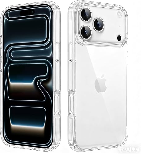 iCatchy Case for iPhone 17 Pro 6.3-Inch, Shockproof Bumper Phone Cover Military-Grade Protection Anti-Yellowing Clear Back (Clear)