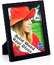 RPJC 8x10 Picture Frames Made of Solid Wood High Definition Glass for Table Top Display and Wall Mounting Photo Frame Black