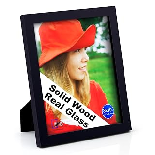 RPJC 8x10 inch Picture Frame Made of Solid Wood High Definition Glass for Table Top Display and Wall Mounting Black | for Wall or Tabletop, Gift-Ready in White Box - Amazon product rated Grade A