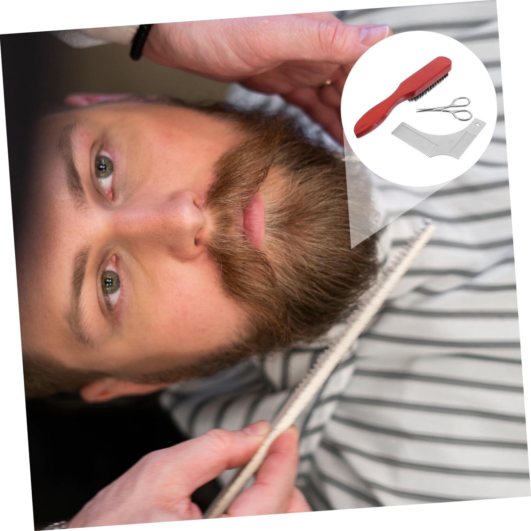 FRCOLOR 2 Set Di Eleganti Accessori Per Barba Kit Pettine Rifinitore Spazzola Custodia Da Viaggio Strumenti Per La Della Barba