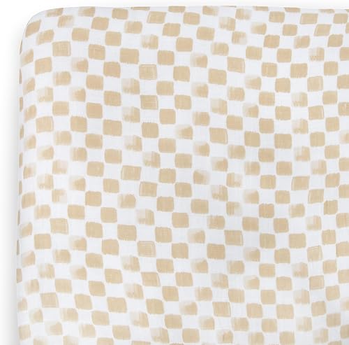 Little Unicorn Sábana de cuna prémium | Tela de muselina transpirable y súper suave (Adobe Checker)